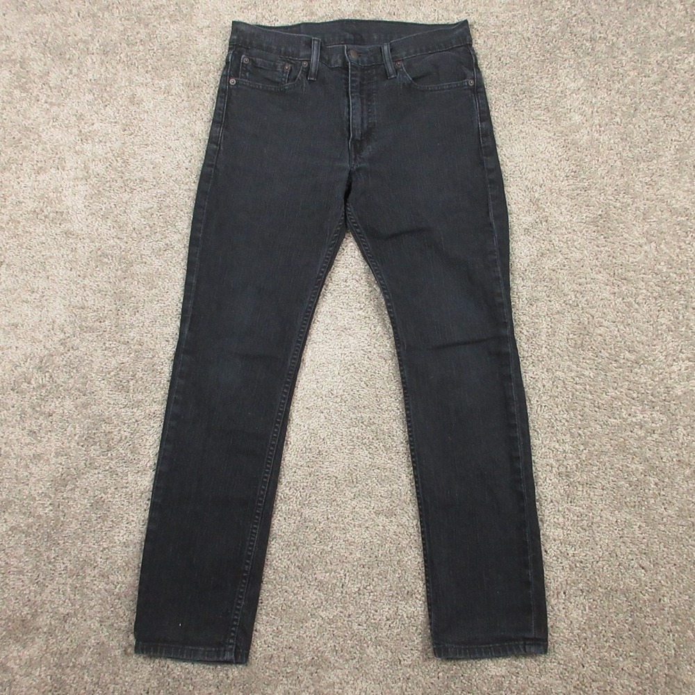 Levis Jeans Mens 32x30 Black 511 Slim Straight Zip Fly Washed Dark Denim Pants